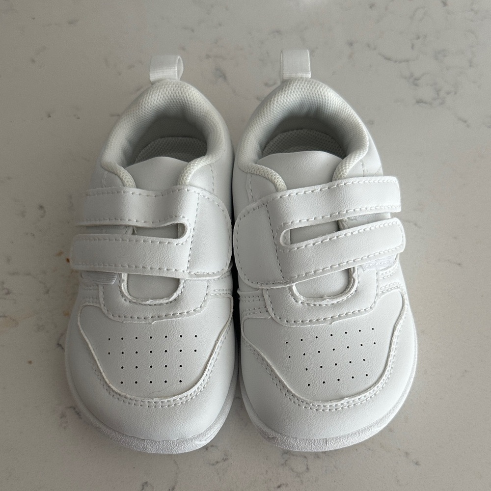 Toddler White Velcro Athletic Sneakers